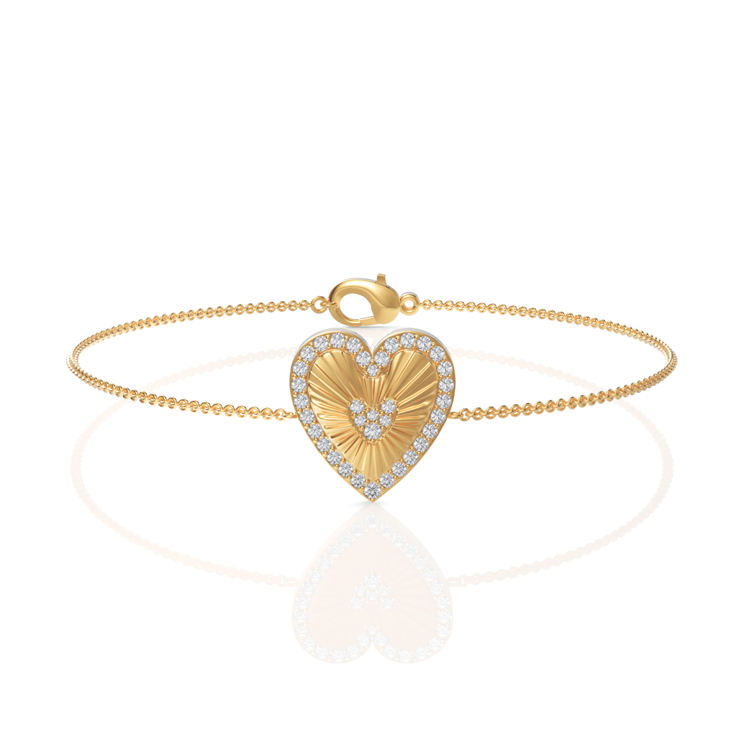0.34CT Round Lab Diamond Heart Everyday Bracelet