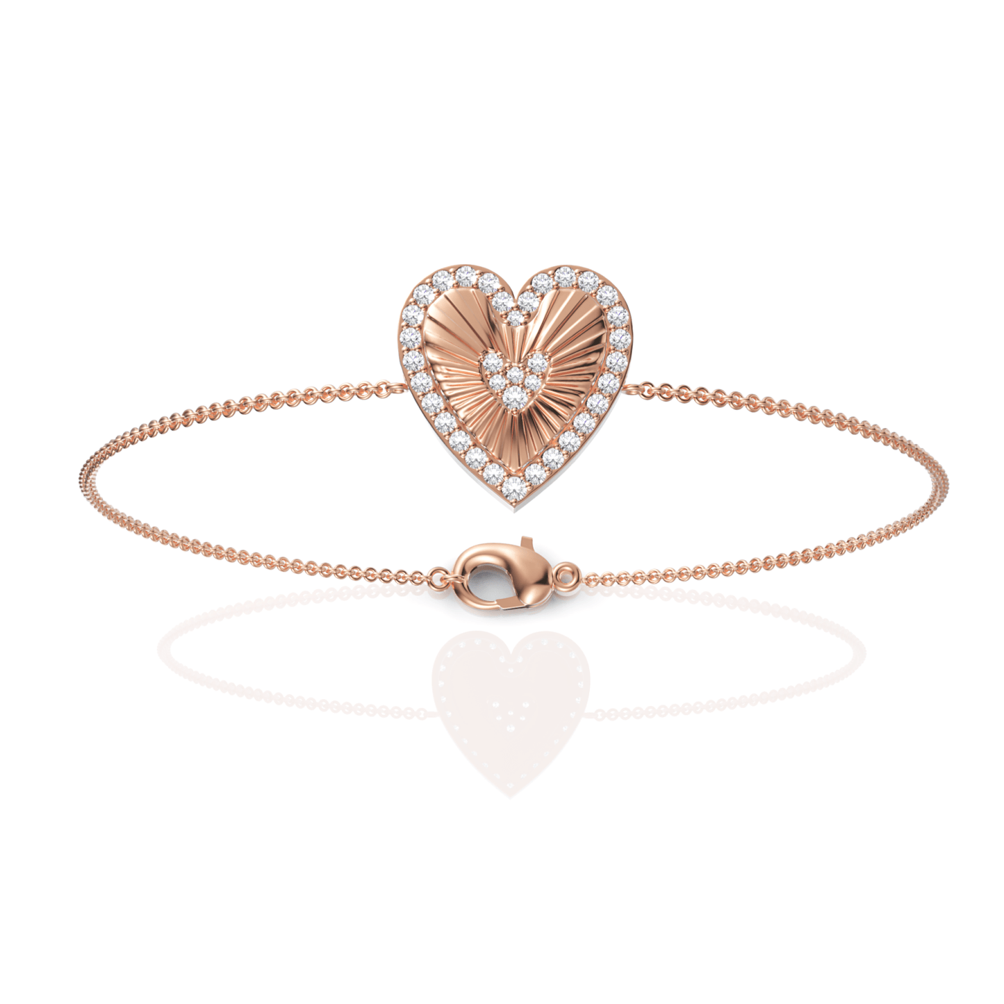 0.34CT Round Lab Diamond Heart Everyday Bracelet