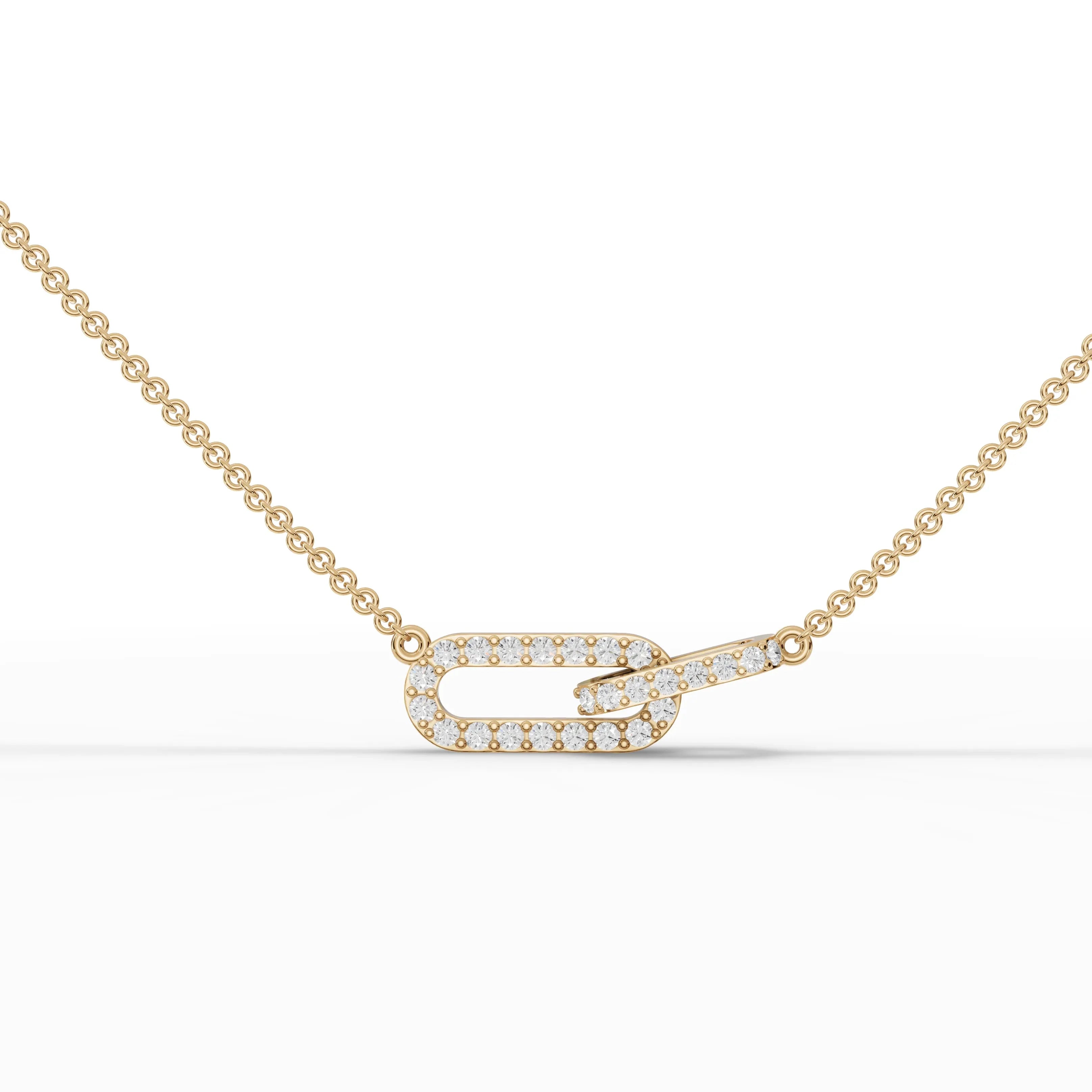 0.34CT Round Lab Diamond Interlocking Loop Chain Pendant