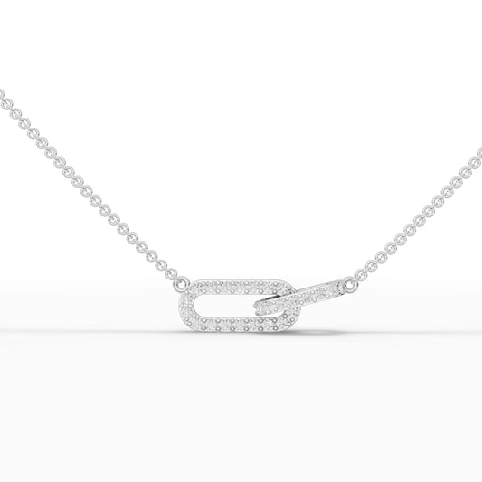 0.34CT Round Lab Diamond Interlocking Loop Chain Pendant