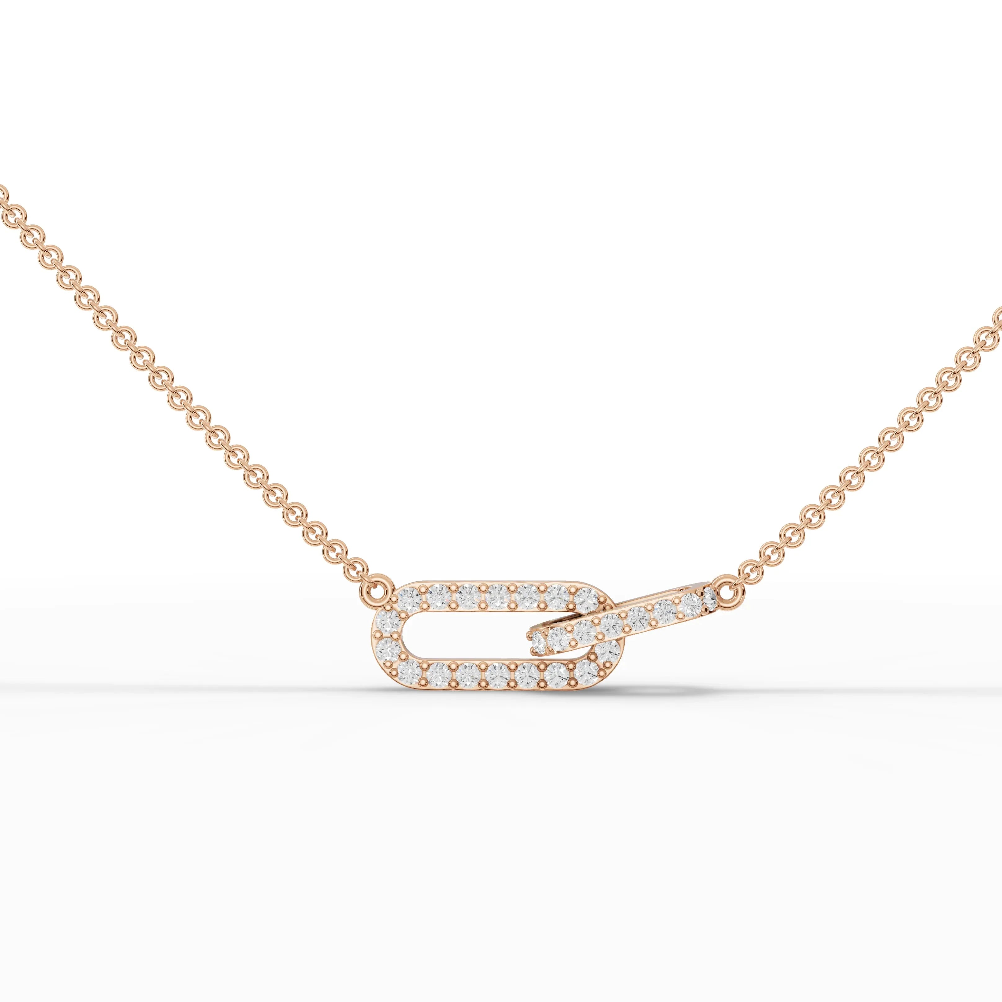 0.34CT Round Lab Diamond Interlocking Loop Chain Pendant