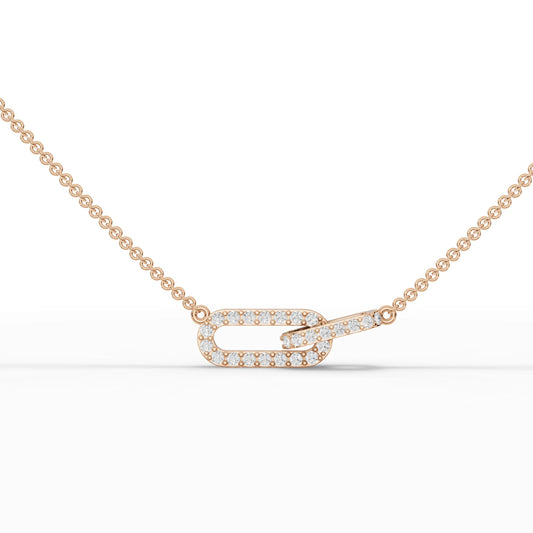 0.34CT Round Lab Diamond Interlocking Loop Chain Pendant