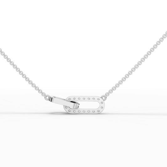 0.34CT Round Lab Diamond Interlocking Loop Chain Pendant