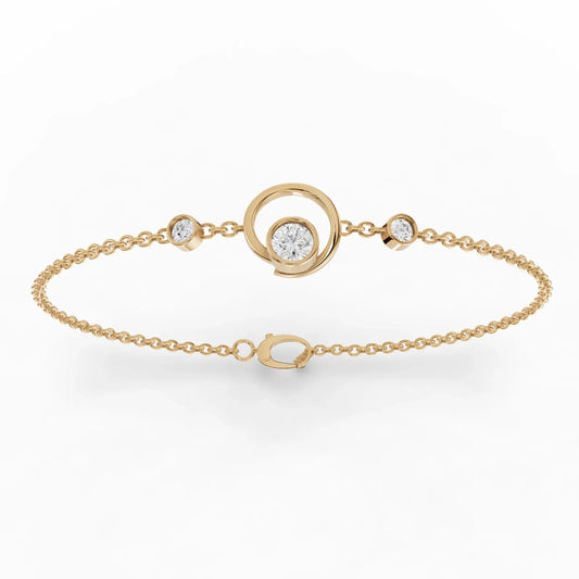 0.37CT Round Lab Diamond Celestial Circle Bracelet