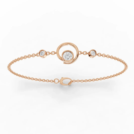 0.37CT Round Lab Diamond Celestial Circle Bracelet