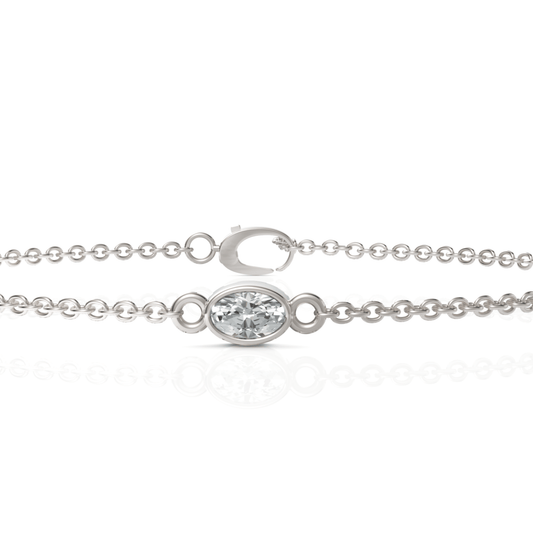 0.3CT Oval Lab Diamond Solitaire Bracelet