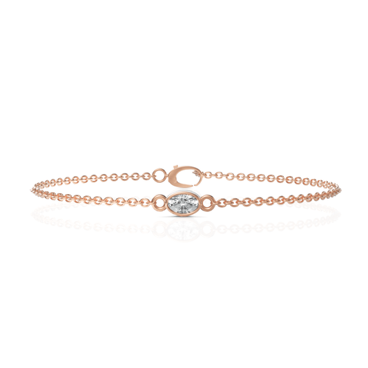 0.3CT Oval Lab Diamond Solitaire Bracelet