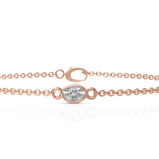0.3CT Oval Lab Diamond Solitaire Bracelet