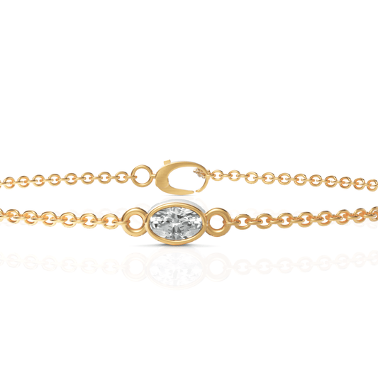 0.3CT Oval Lab Diamond Solitaire Bracelet