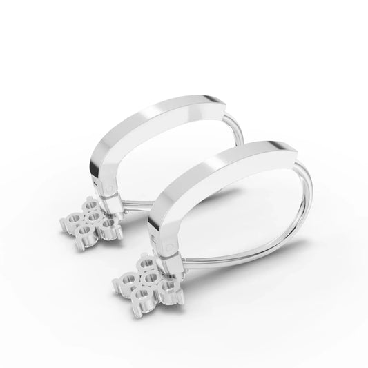 0.3CT Round Lab Diamond Drop Cluster Hoops Floral Earrings