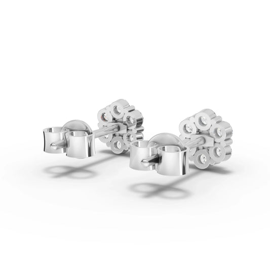 0.42CT Round Lab Diamond Cluster Earrings