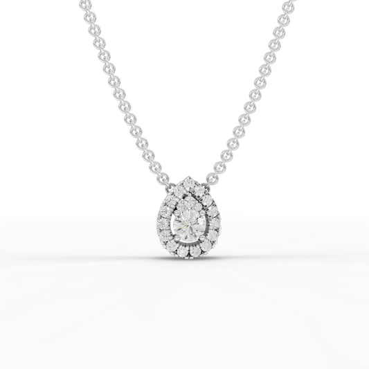 0.44CT Round Lab Diamond Teardrop Halo Pendant