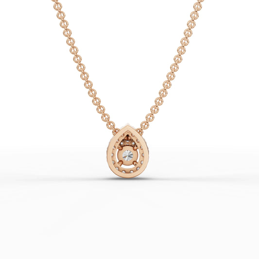 0.44CT Round Lab Diamond Teardrop Halo Pendant