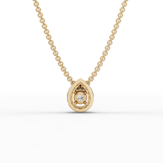 0.44CT Round Lab Diamond Teardrop Halo Pendant