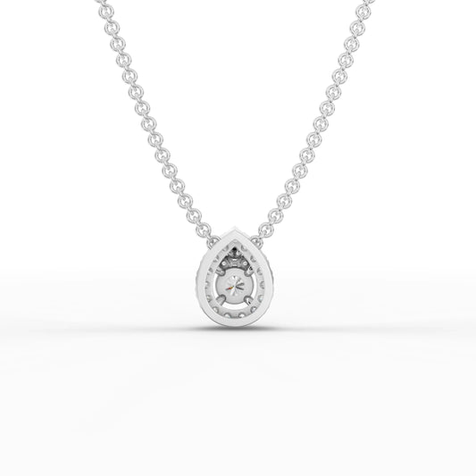 0.44CT Round Lab Diamond Teardrop Halo Pendant