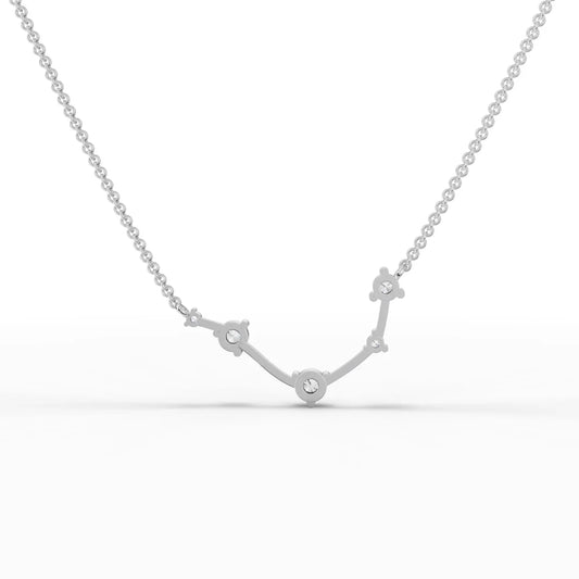 0.46CT Aries Zodiac Round Lab Diamond Chain Pendant