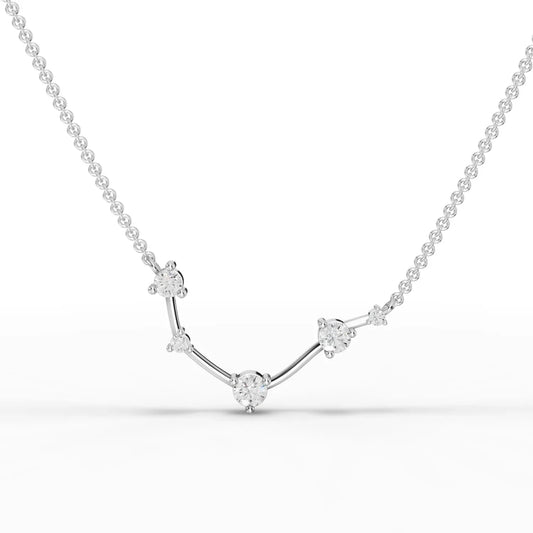 0.46CT Aries Zodiac Round Lab Diamond Chain Pendant