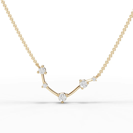 0.46CT Aries Zodiac Round Lab Diamond Chain Pendant