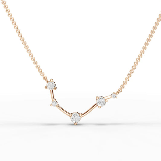 0.46CT Aries Zodiac Round Lab Diamond Chain Pendant