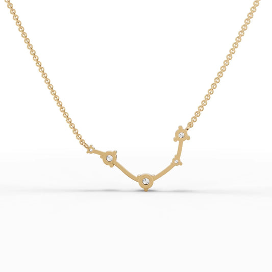 0.46CT Aries Zodiac Round Lab Diamond Chain Pendant