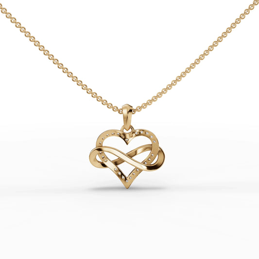 0.48CT Round Lab Diamond Heart Infinity Chain Pendant