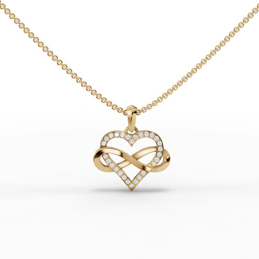 0.48CT Round Lab Diamond Heart Infinity Chain Pendant