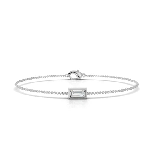 0.4CT Baguette Lab Diamond Solitaire Bracelet