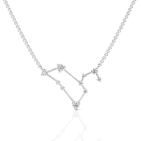 0.4CT Leo Zodiac Round Lab Diamond Chain Pendant