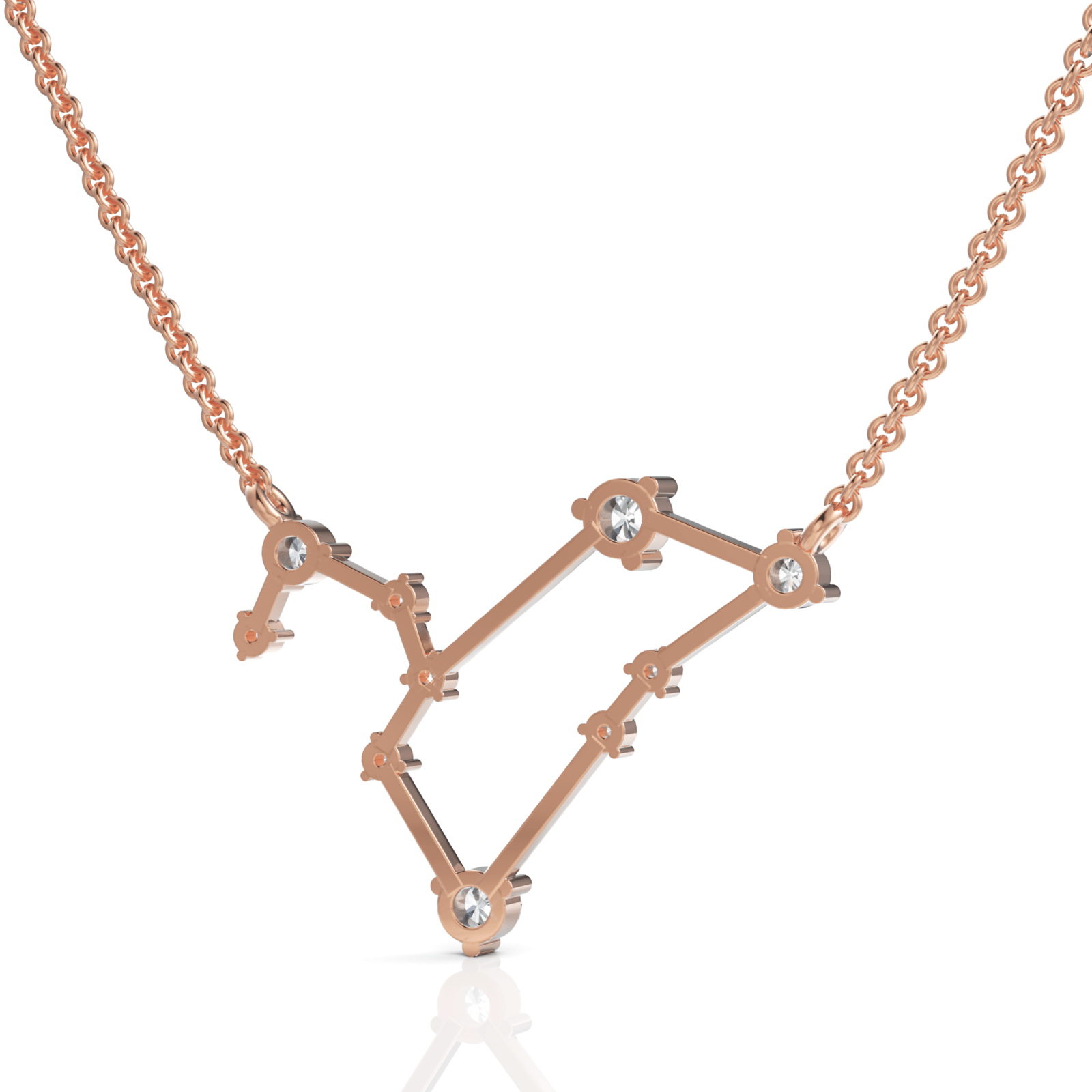 0.4CT Leo Zodiac Round Lab Diamond Chain Pendant