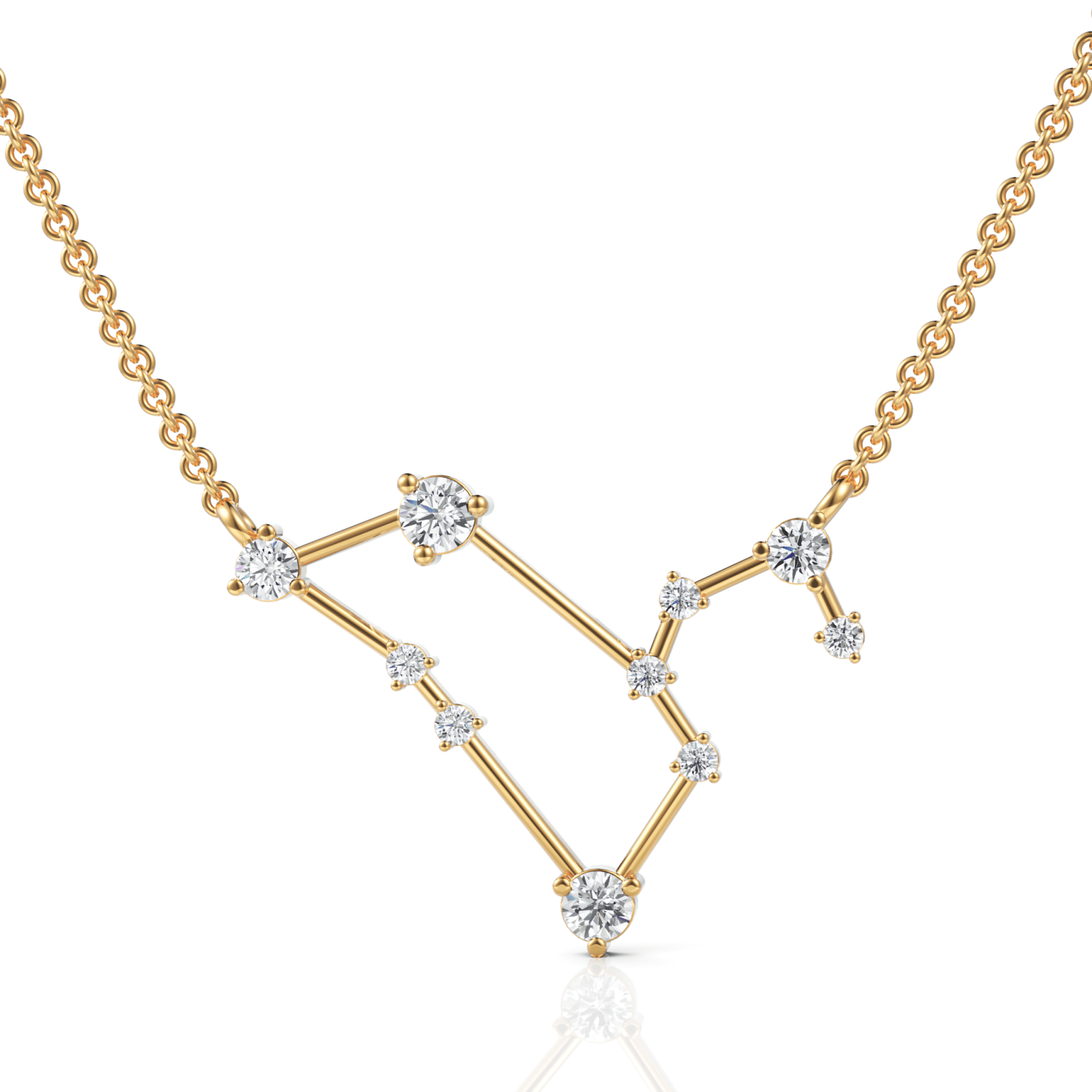 0.4CT Leo Zodiac Round Lab Diamond Chain Pendant