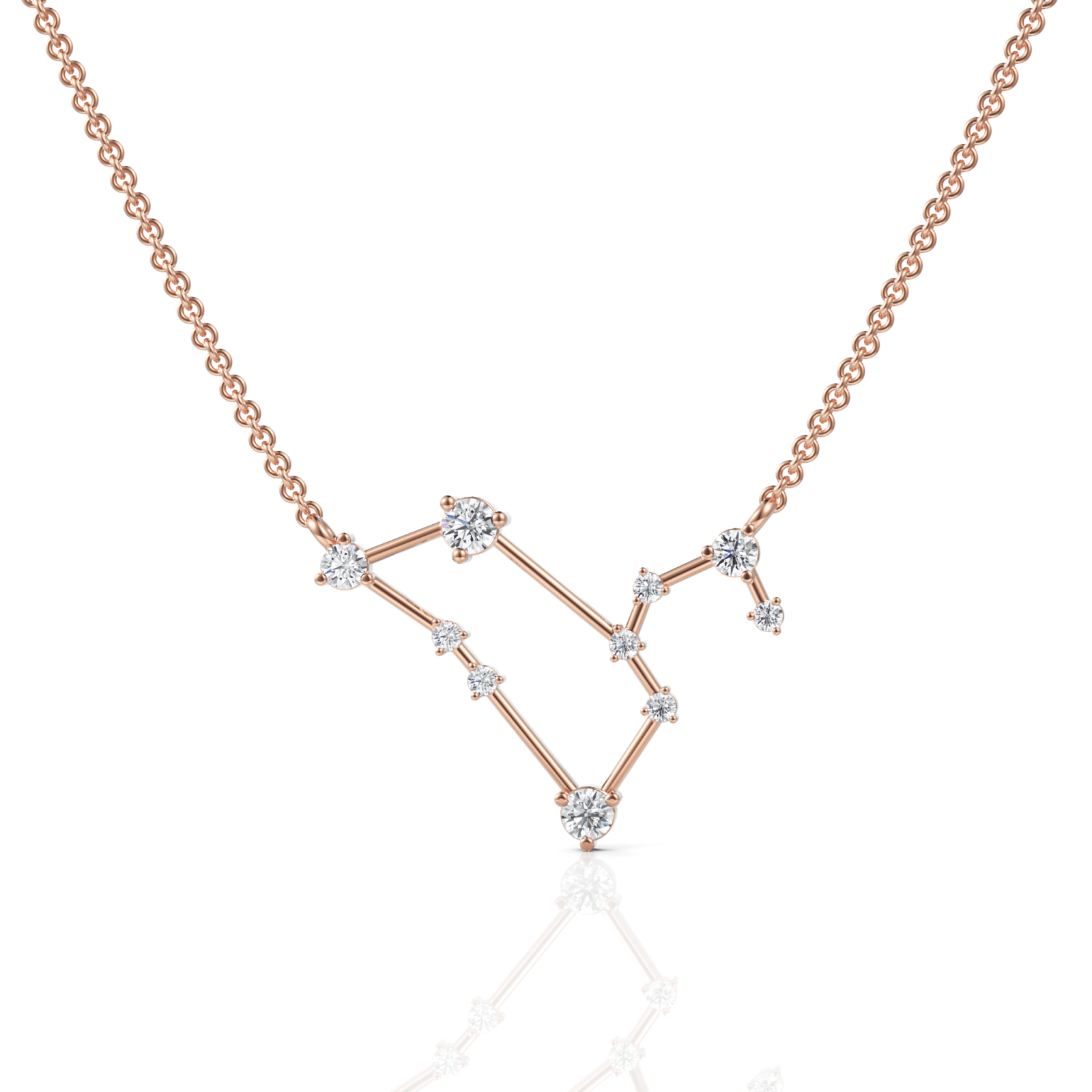 0.4CT Leo Zodiac Round Lab Diamond Chain Pendant