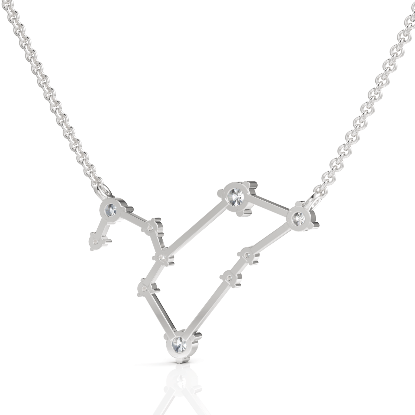 0.4CT Leo Zodiac Round Lab Diamond Chain Pendant