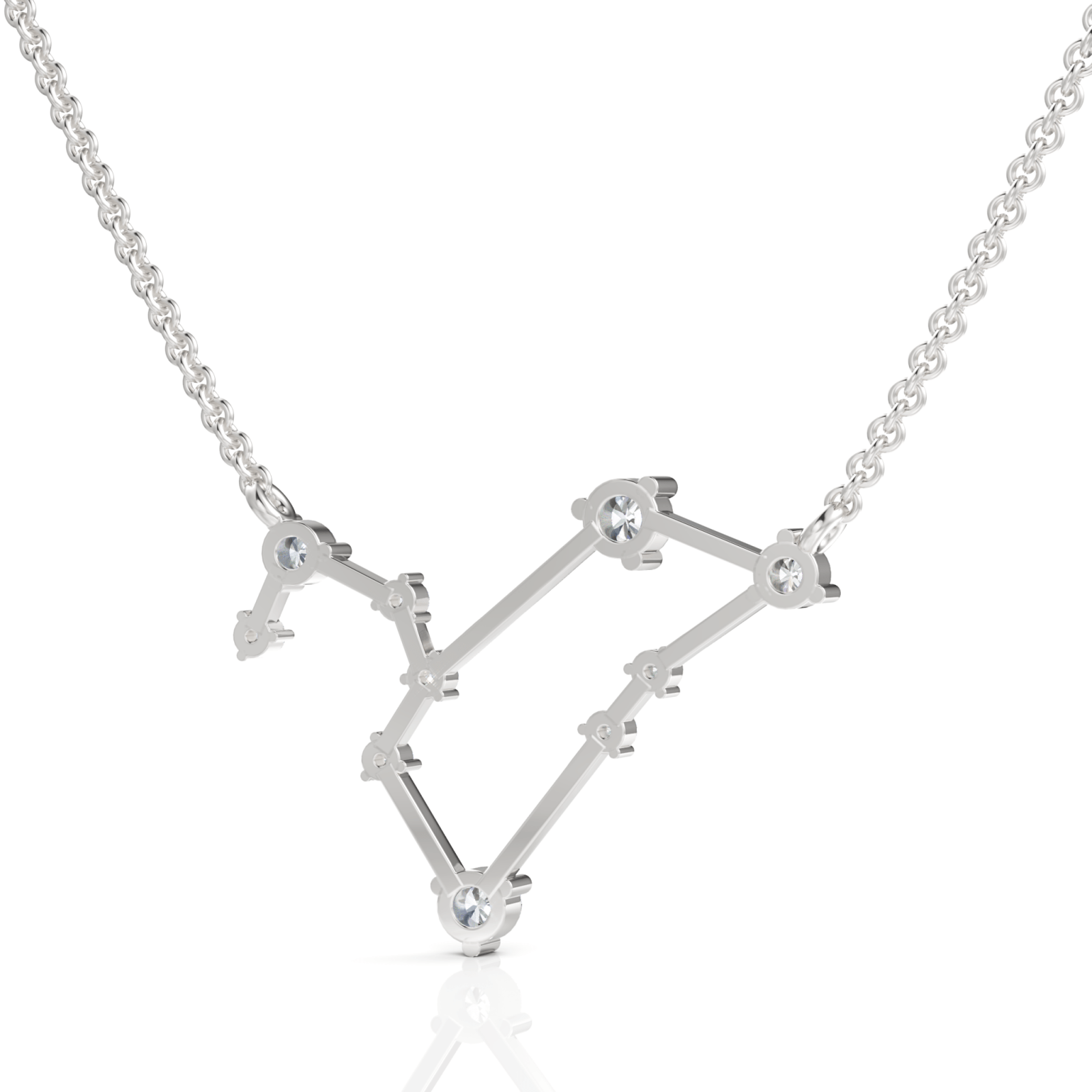 0.4CT Leo Zodiac Round Lab Diamond Chain Pendant