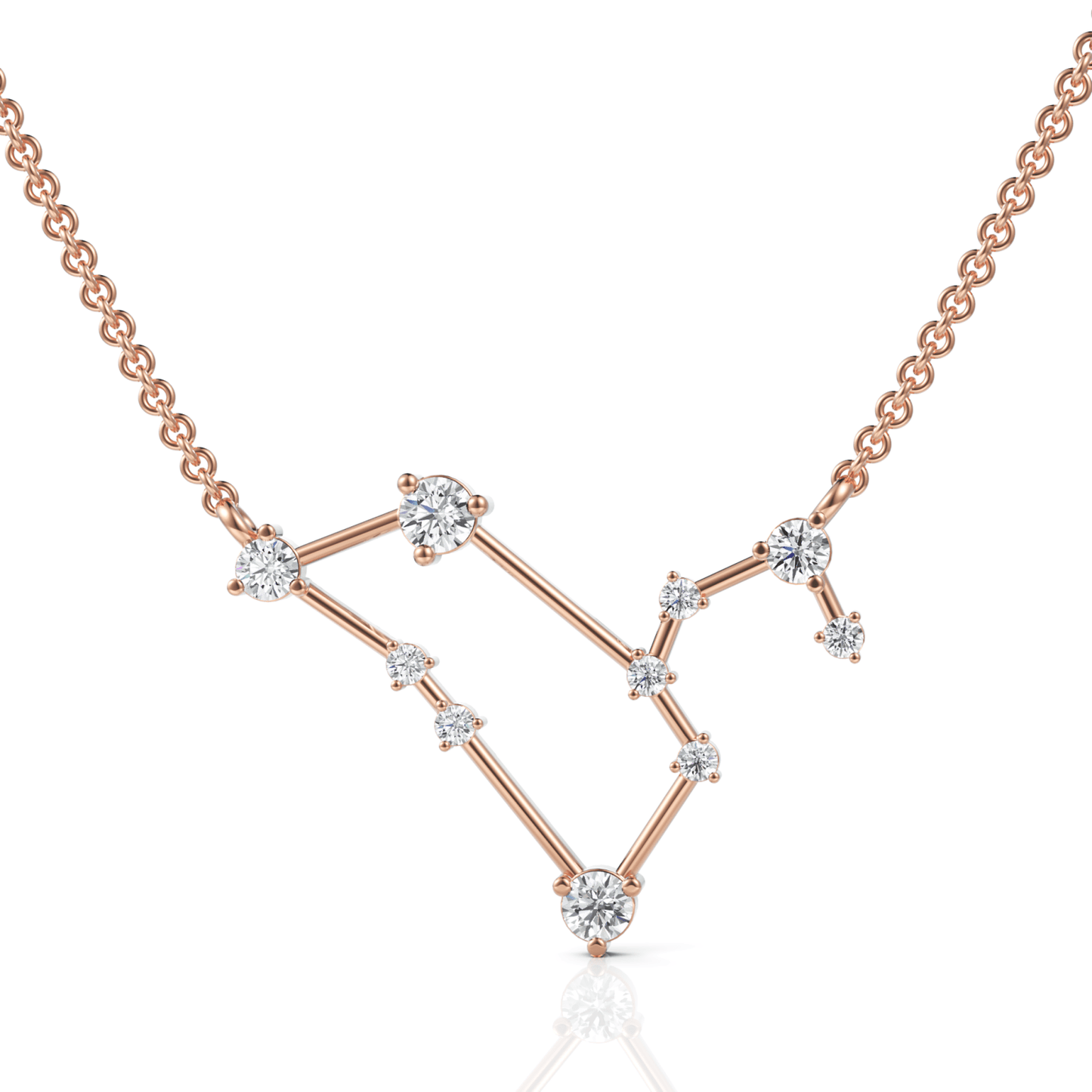 0.4CT Leo Zodiac Round Lab Diamond Chain Pendant