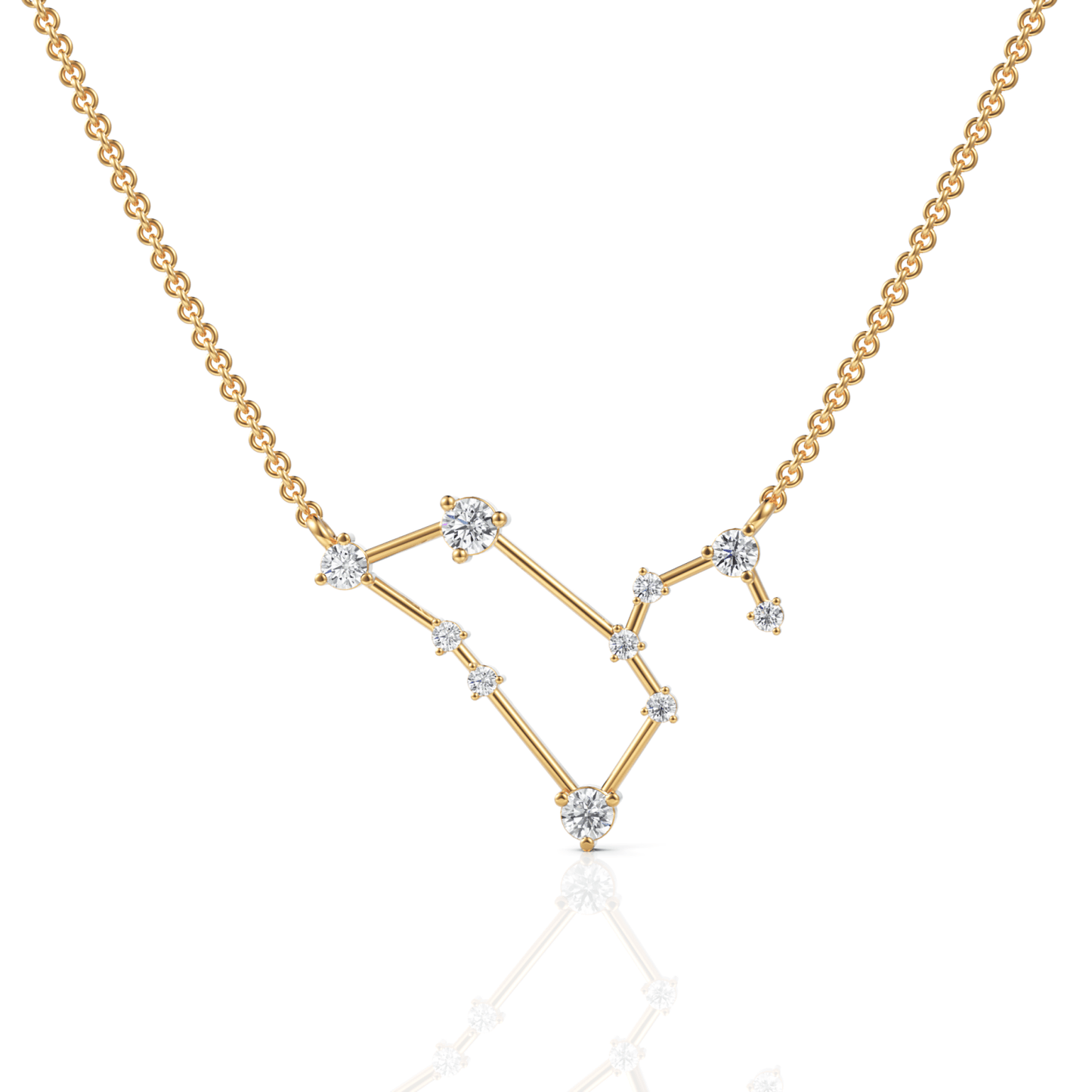 0.4CT Leo Zodiac Round Lab Diamond Chain Pendant