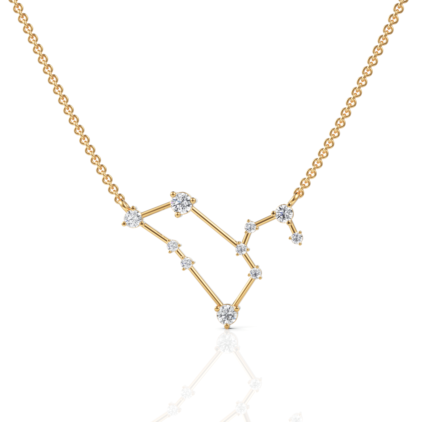 0.4CT Leo Zodiac Round Lab Diamond Chain Pendant