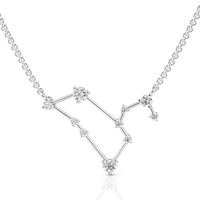 0.4CT Leo Zodiac Round Lab Diamond Chain Pendant