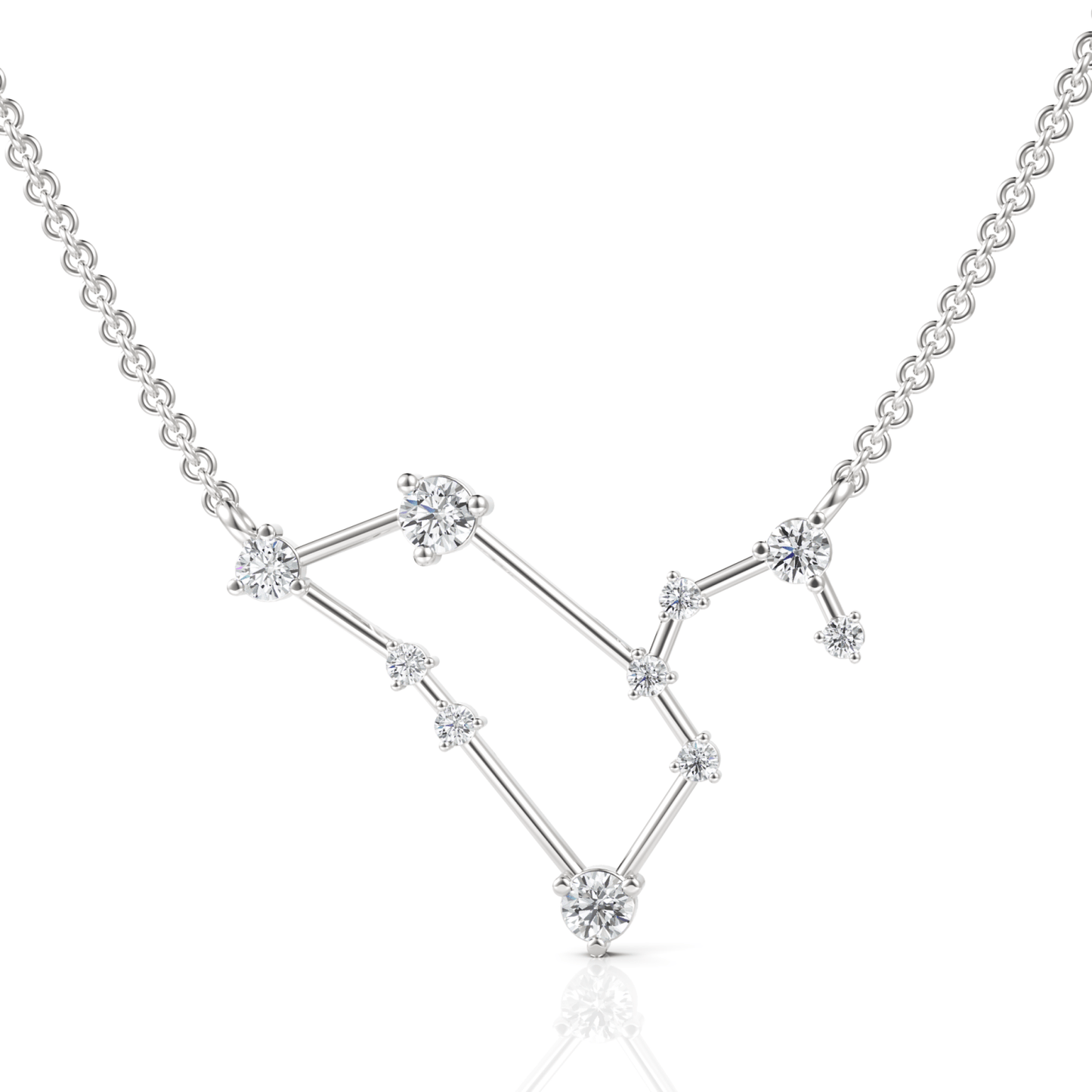 0.4CT Leo Zodiac Round Lab Diamond Chain Pendant