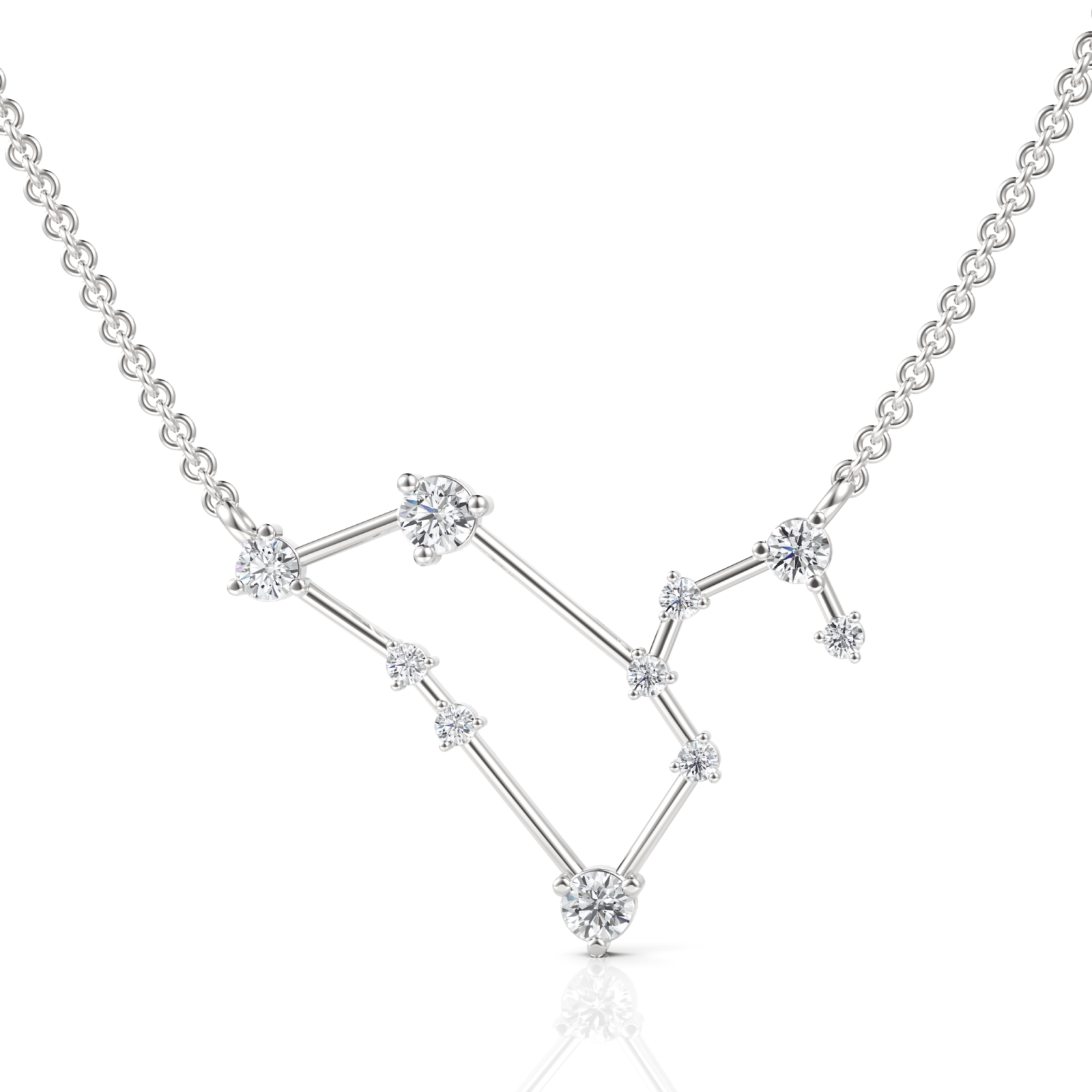 0.4CT Leo Zodiac Round Lab Diamond Chain Pendant