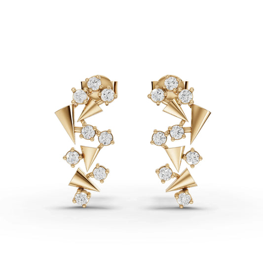 0.4CT Round Lab Diamond Spiral Earrings