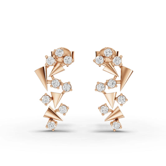 0.4CT Round Lab Diamond Spiral Earrings