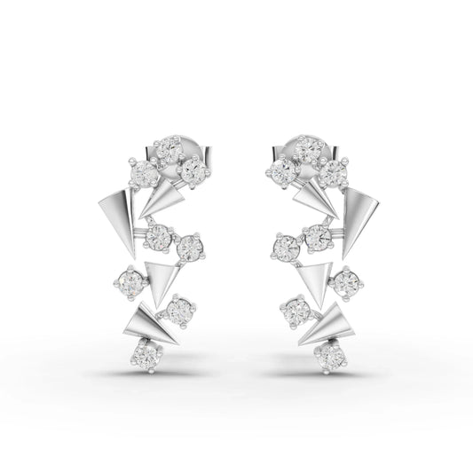 0.4CT Round Lab Diamond Spiral Earrings