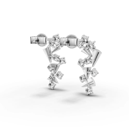 0.4CT Round Lab Diamond Spiral Earrings