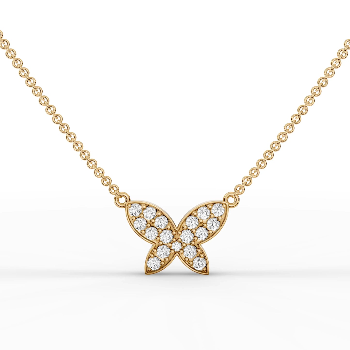 0.52CT Round Lab Diamond Butterfly Chain Pendant