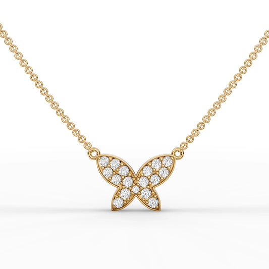 0.52CT Round Lab Diamond Butterfly Chain Pendant