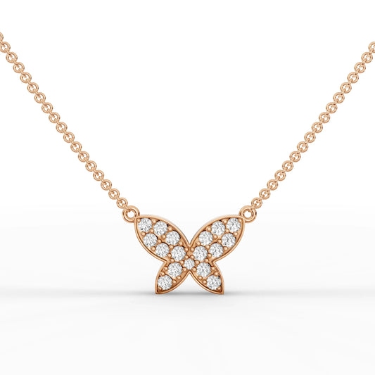 0.52CT Round Lab Diamond Butterfly Chain Pendant
