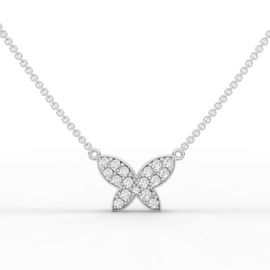 0.52CT Round Lab Diamond Butterfly Chain Pendant