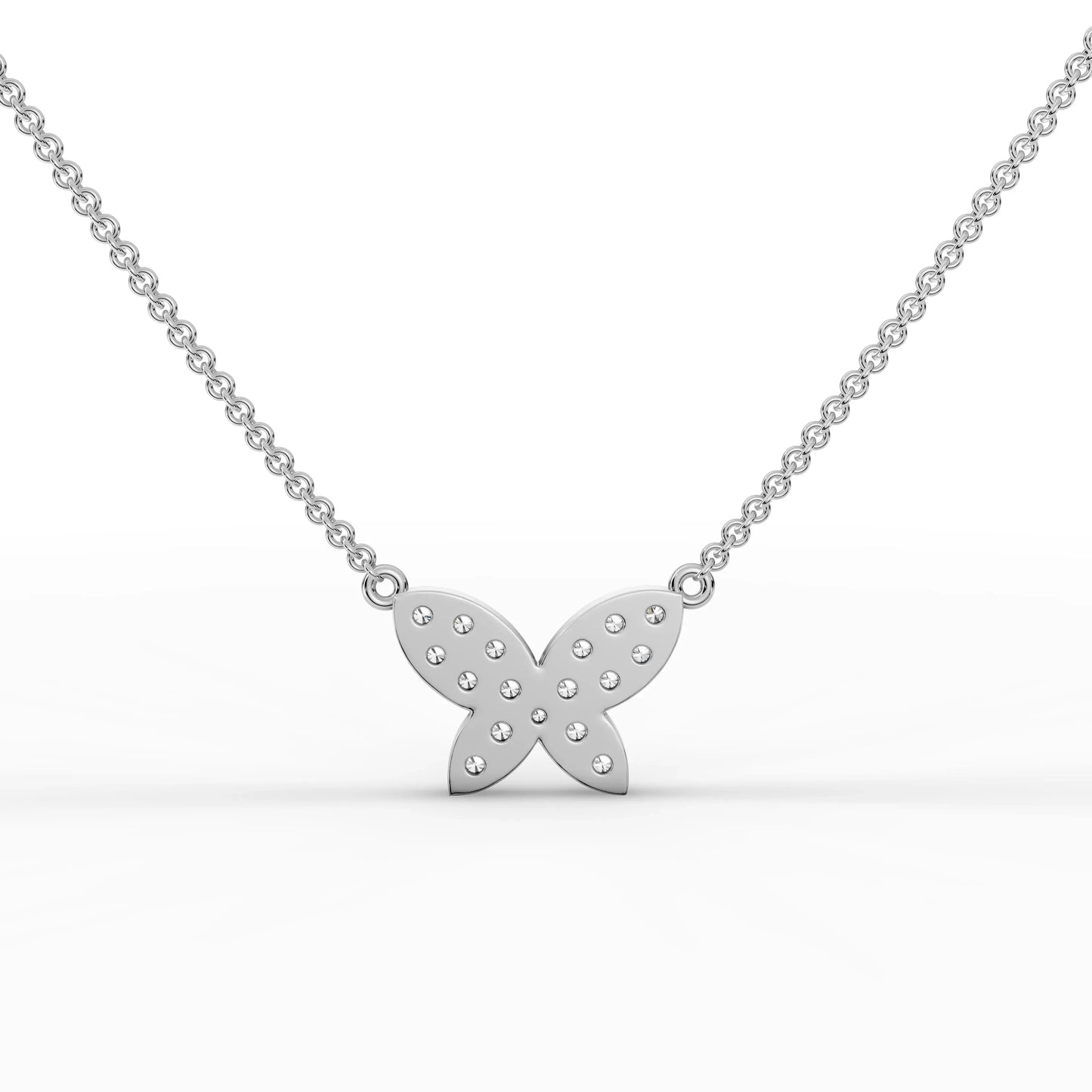 0.52CT Round Lab Diamond Butterfly Chain Pendant