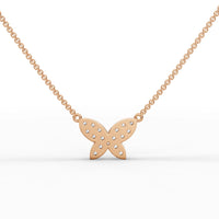 0.52CT Round Lab Diamond Butterfly Chain Pendant