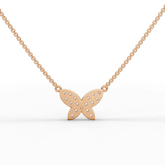 0.52CT Round Lab Diamond Butterfly Chain Pendant